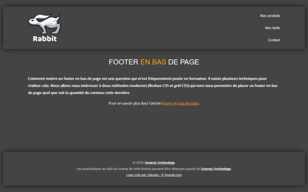 Fixer un footer en bas de page grâce au flex et au grid